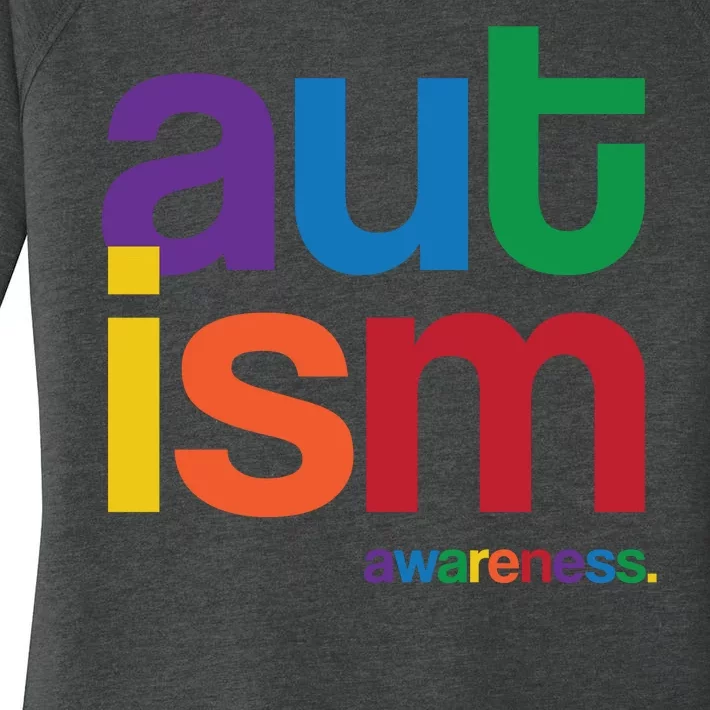 Autism Awareness Rainbow Letters Women's Perfect Tri Tunic Long Sleeve Shirt