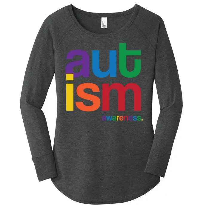 Autism Awareness Rainbow Letters Women's Perfect Tri Tunic Long Sleeve Shirt