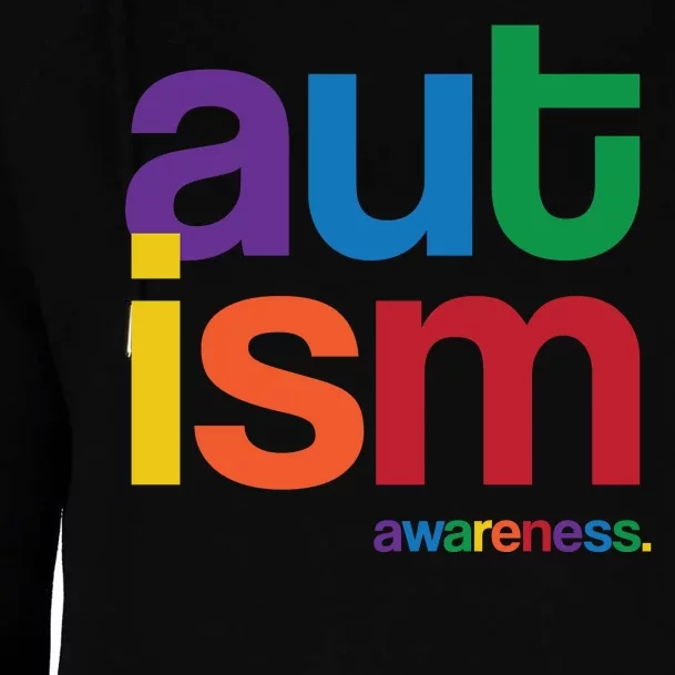 Autism Awareness Rainbow Letters Womens Funnel Neck Pullover Hood