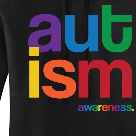 Autism Awareness Rainbow Letters Women's Pullover Hoodie