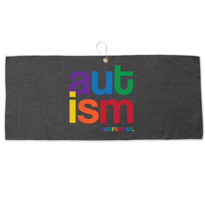 Autism Awareness Rainbow Letters Large Microfiber Waffle Golf Towel