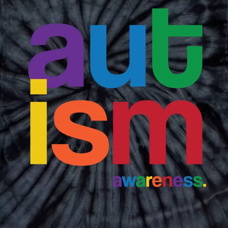 Autism Awareness Rainbow Letters Tie-Dye T-Shirt