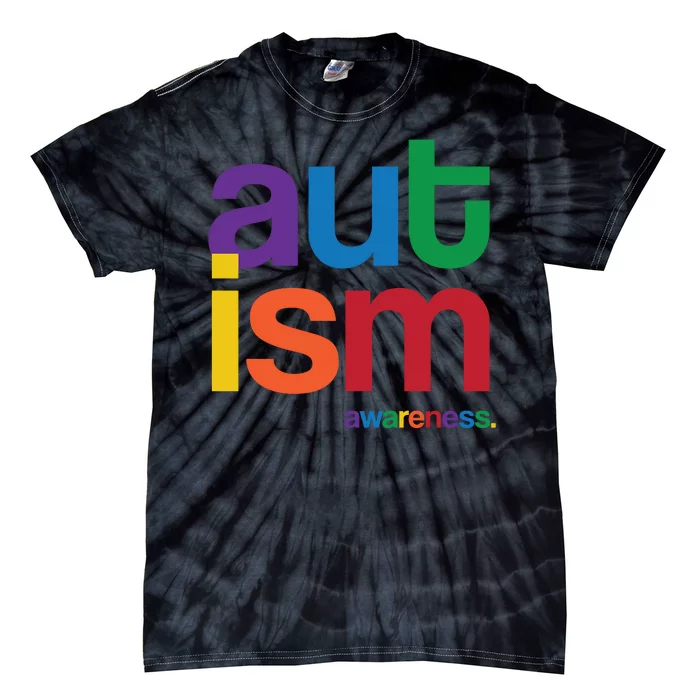 Autism Awareness Rainbow Letters Tie-Dye T-Shirt