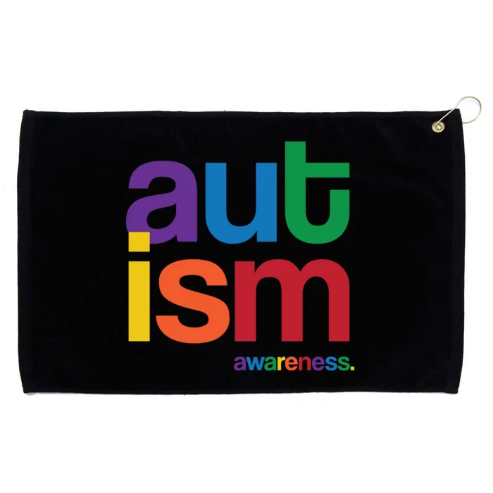 Autism Awareness Rainbow Letters Grommeted Golf Towel