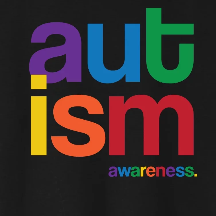 Autism Awareness Rainbow Letters Women's Crop Top Tee