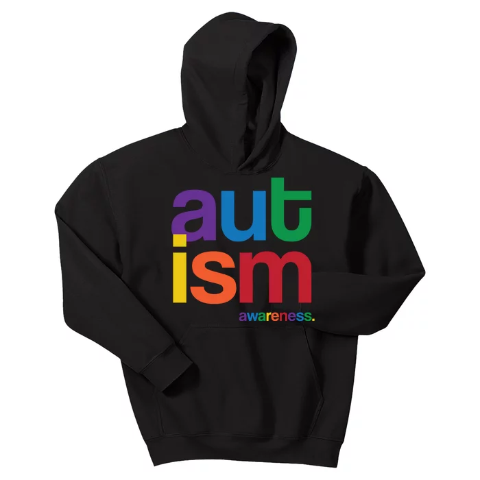 Autism Awareness Rainbow Letters Kids Hoodie