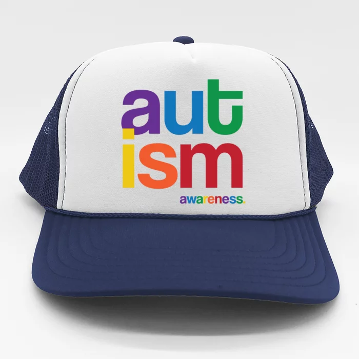 Autism Awareness Rainbow Letters Trucker Hat