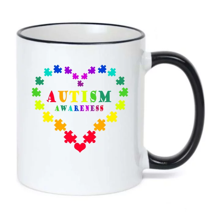 Autism Awareness Rainbow Puzzles Of Love Black Color Changing Mug