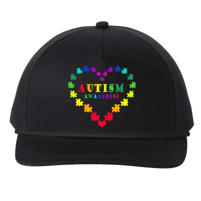 Autism Awareness Rainbow Puzzles Of Love Snapback Five-Panel Rope Hat