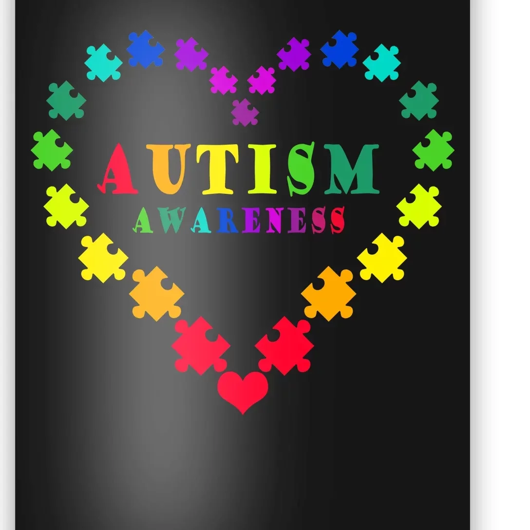 Autism Awareness Rainbow Puzzles Of Love Poster