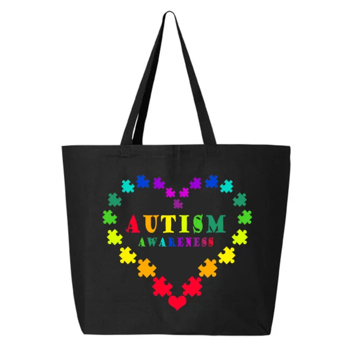 Autism Awareness Rainbow Puzzles Of Love 25L Jumbo Tote