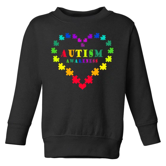 Autism Awareness Rainbow Puzzles Of Love Toddler Sweatshirt