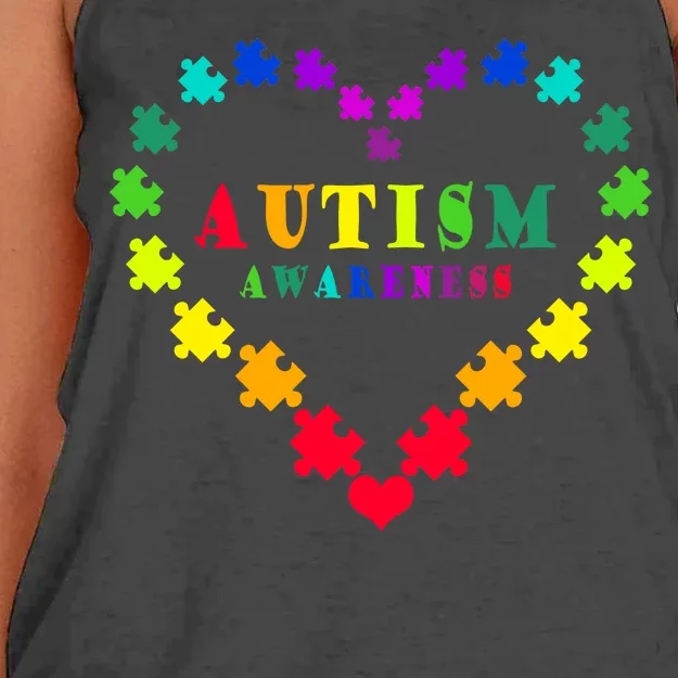 Autism Awareness Rainbow Puzzles Of Love Women's Knotted Racerback Tank