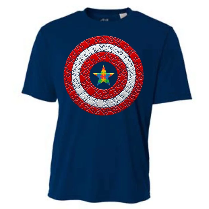 Autism Awareness Star Hero Shield Cooling Performance Crew T-Shirt