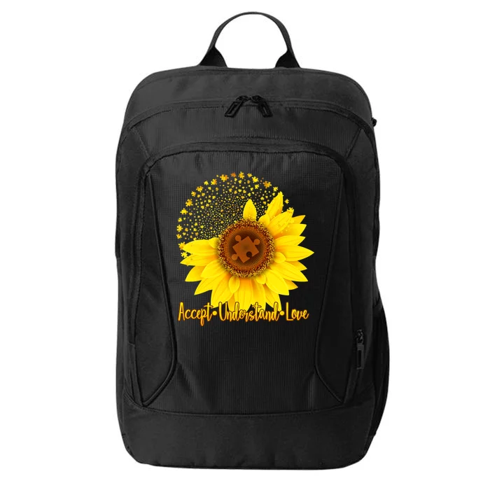 Autism Awareness Sunflower Puzzle City Backpack