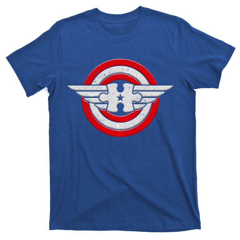 Autism Awareness Superhero Shield Crest T-Shirt