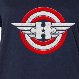 Autism Awareness Superhero Shield Crest Women's V-Neck Plus Size T-Shirt