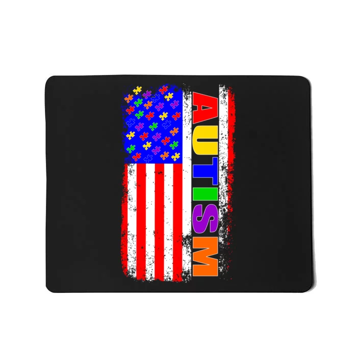 Autism Awareness USA Puzzle Rainbow Flag Mousepad