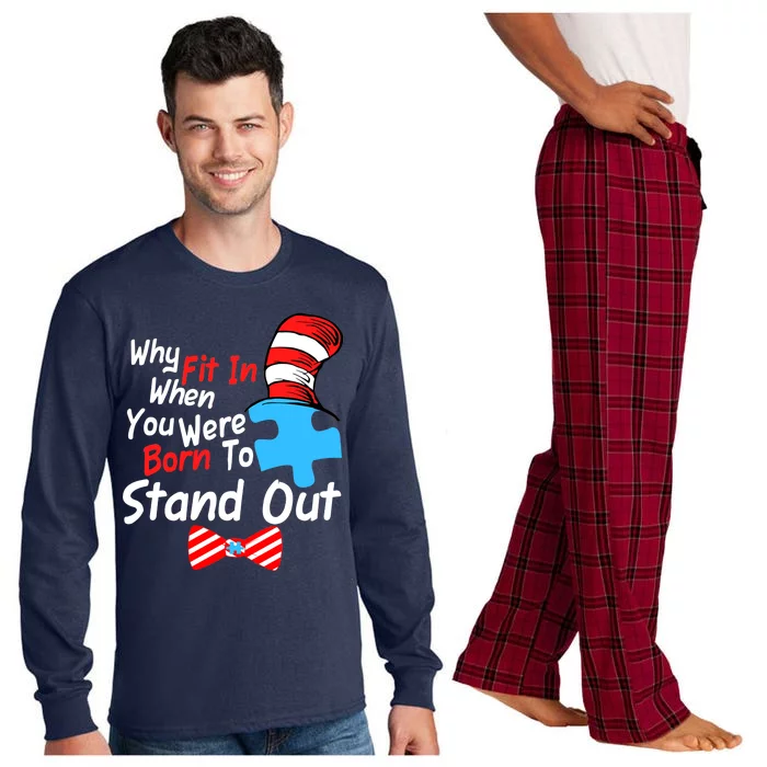 Autism Awareness Why Fit In When You Were Born To Stand Out Puzzle Long Sleeve Pajama Set