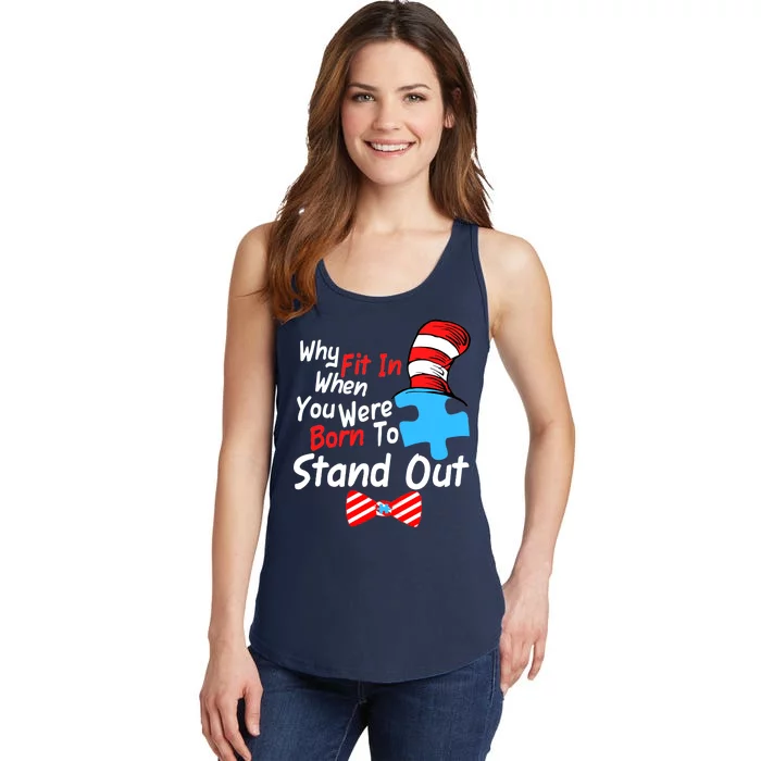 Autism Awareness Why Fit In When You Were Born To Stand Out Puzzle Ladies Essential Tank