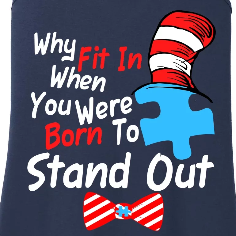 Autism Awareness Why Fit In When You Were Born To Stand Out Puzzle Ladies Essential Tank