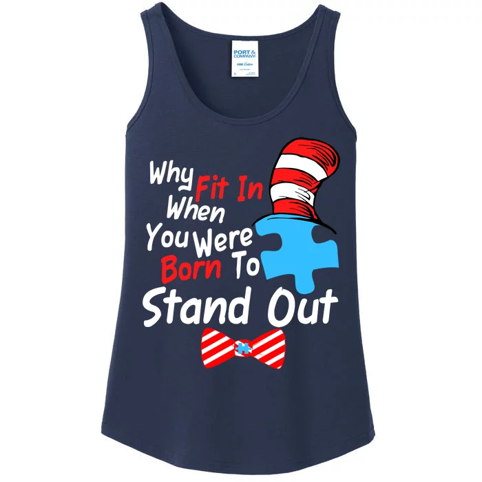 Autism Awareness Why Fit In When You Were Born To Stand Out Puzzle Ladies Essential Tank