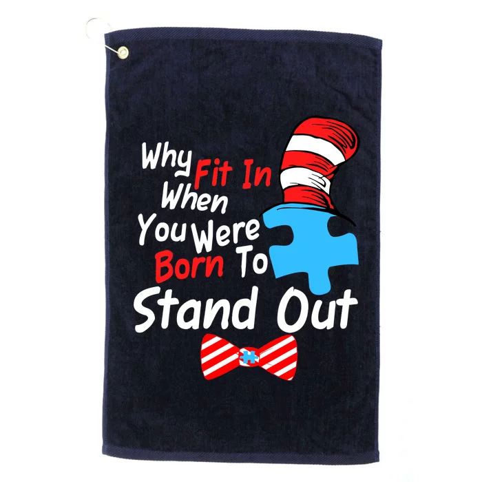 Autism Awareness Why Fit In When You Were Born To Stand Out Puzzle Platinum Collection Golf Towel