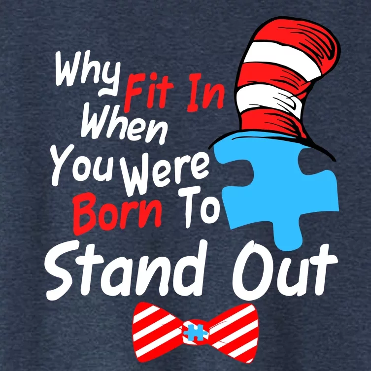 Autism Awareness Why Fit In When You Were Born To Stand Out Puzzle Women's Crop Top Tee