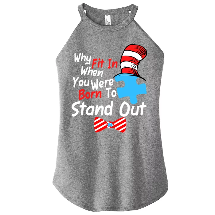 Autism Awareness Why Fit In When You Were Born To Stand Out Puzzle Women’s Perfect Tri Rocker Tank