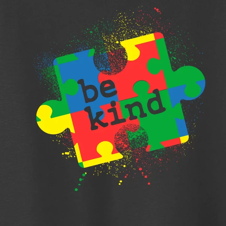 Autism Be Kind Puzzle Piece Splatter Toddler T-Shirt