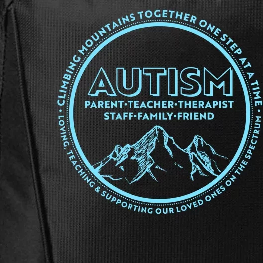 Autism Climbing Mountains Together City Backpack