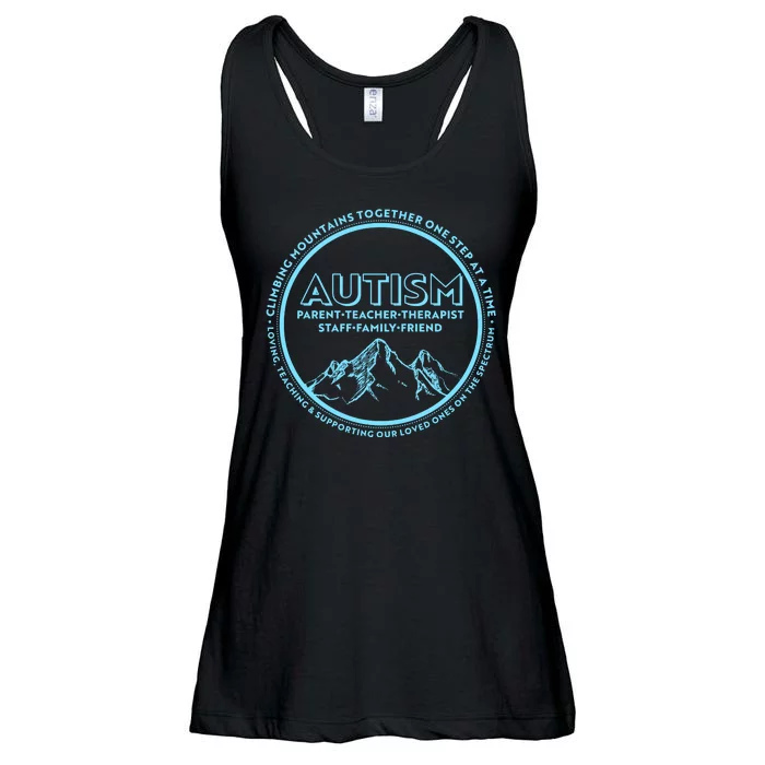 Autism Climbing Mountains Together Ladies Essential Flowy Tank