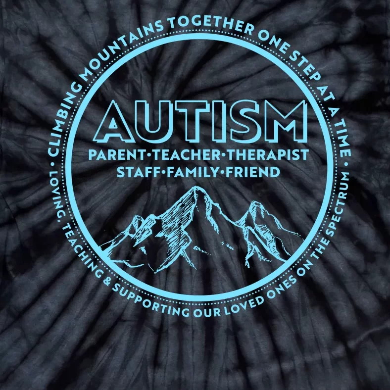 Autism Climbing Mountains Together Tie-Dye T-Shirt