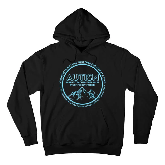 Autism Climbing Mountains Together Tall Hoodie