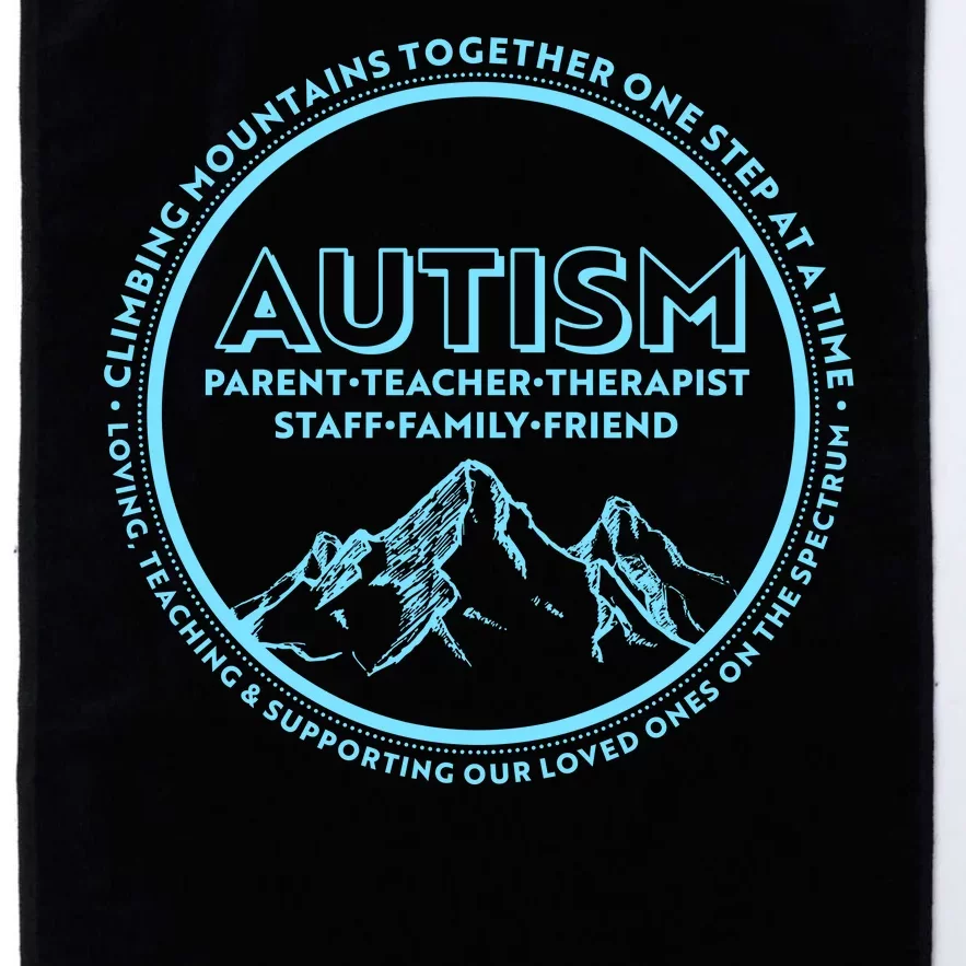 Autism Climbing Mountains Together Platinum Collection Golf Towel