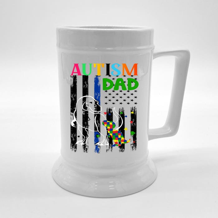 Autism Dad Front & Back Beer Stein