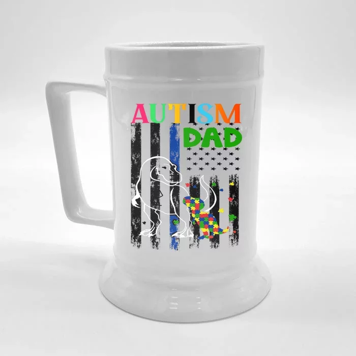 Autism Dad Front & Back Beer Stein