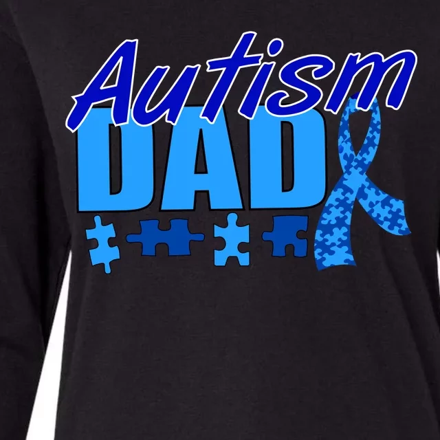 Autism Dad Awareness Ribbon Womens Cotton Relaxed Long Sleeve T-Shirt