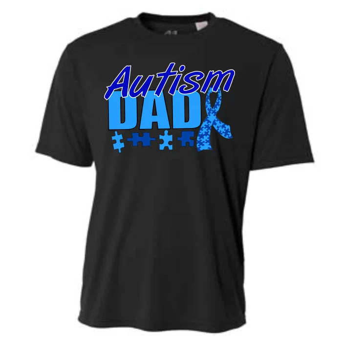 Autism Dad Awareness Ribbon Cooling Performance Crew T-Shirt