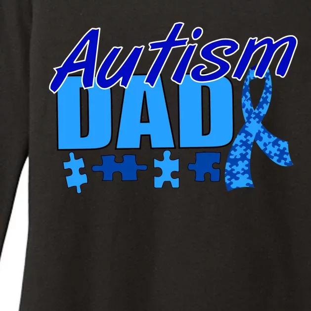 Autism Dad Awareness Ribbon Womens CVC Long Sleeve Shirt