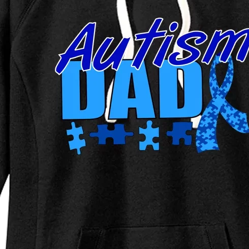 Autism Dad Awareness Ribbon Women's Fleece Hoodie