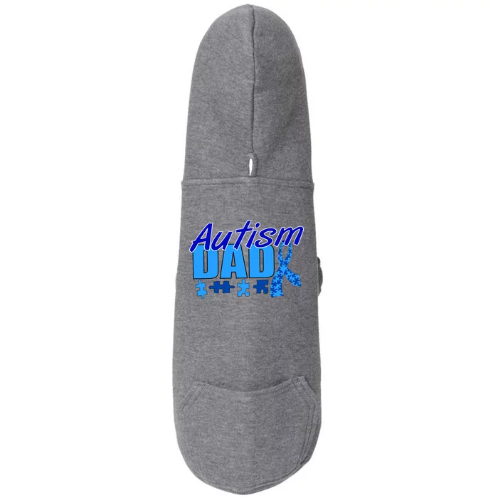 Autism Dad Awareness Ribbon Doggie 3-End Fleece Hoodie