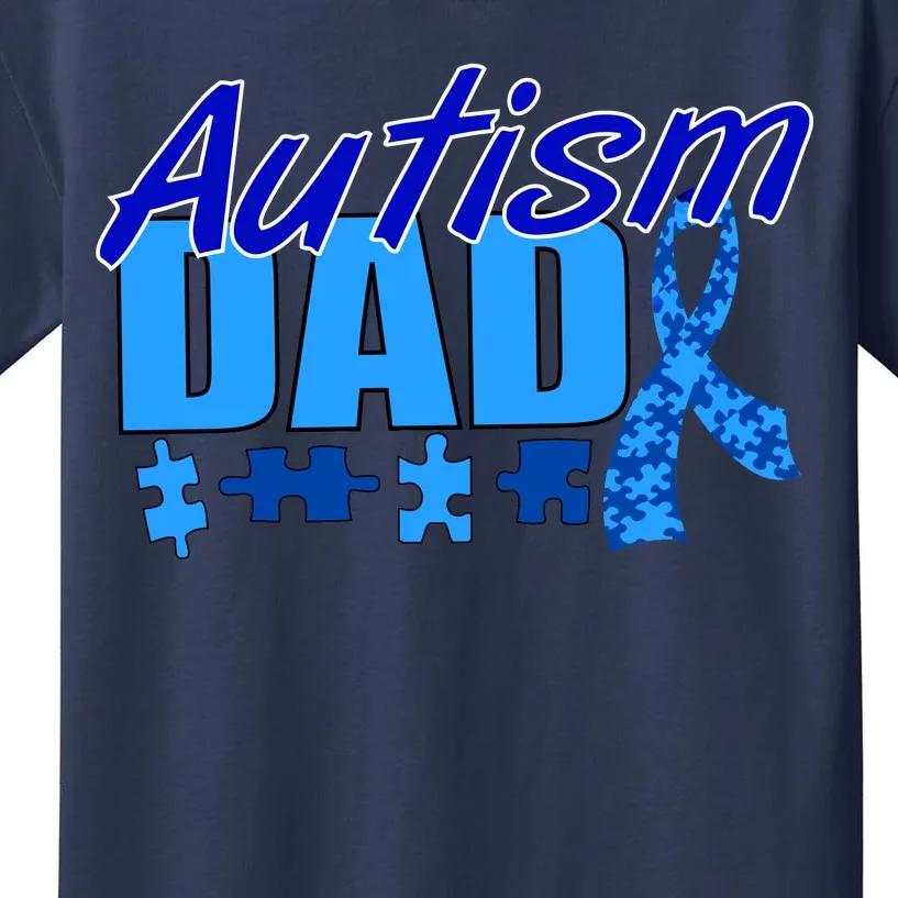 Autism Dad Awareness Ribbon Kids T-Shirt