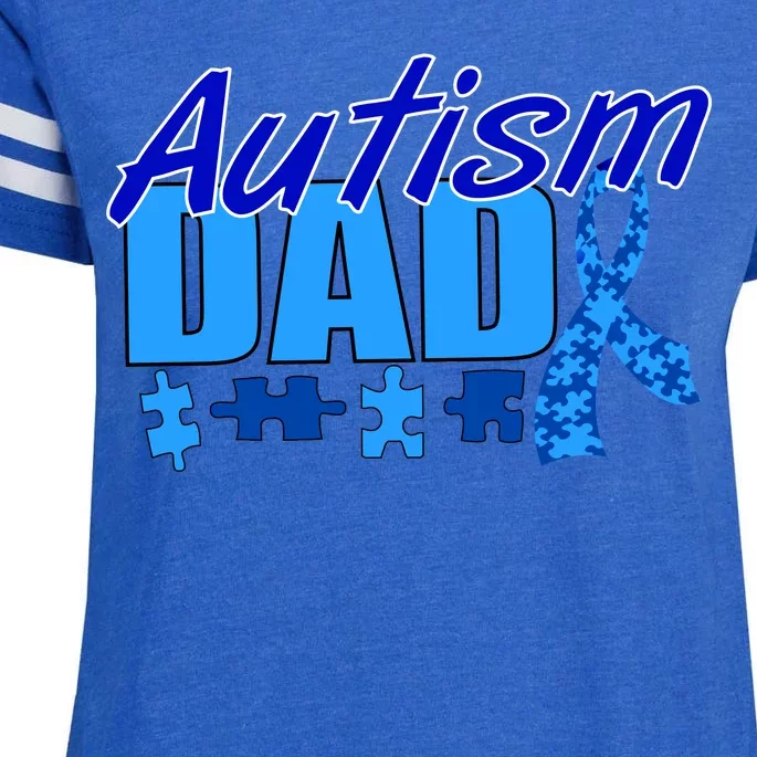 Autism Dad Awareness Ribbon Enza Ladies Jersey Football T-Shirt