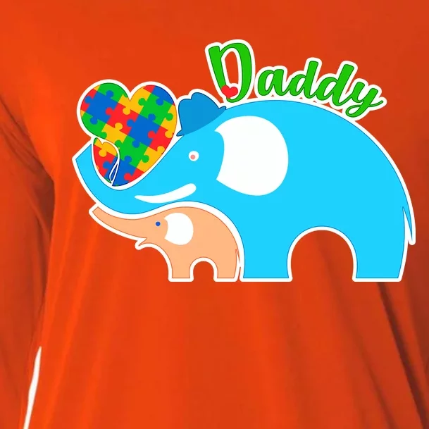 Autism Daddy Cute Elephant Cooling Performance Long Sleeve Crew