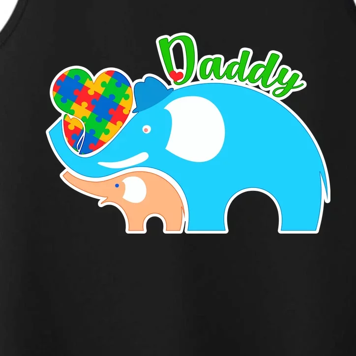 Autism Daddy Cute Elephant Performance Tank