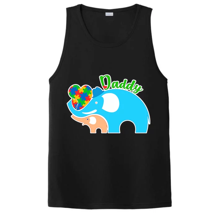 Autism Daddy Cute Elephant Performance Tank