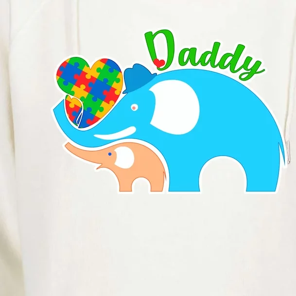 Autism Daddy Cute Elephant Womens Funnel Neck Pullover Hood