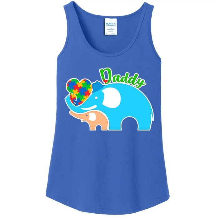 Autism Daddy Cute Elephant Ladies Essential Tank