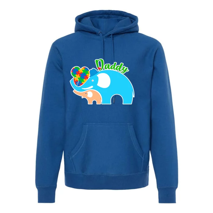 Autism Daddy Cute Elephant Premium Hoodie